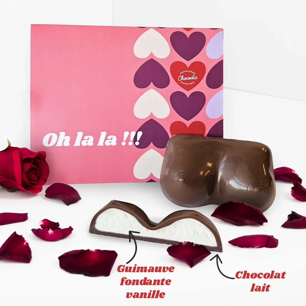 Seins en chocolat avec message personnalisable - Erotique|Cadeaux.com New