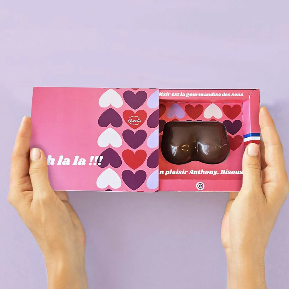 Seins en chocolat avec message personnalisable - Erotique|Cadeaux.com New