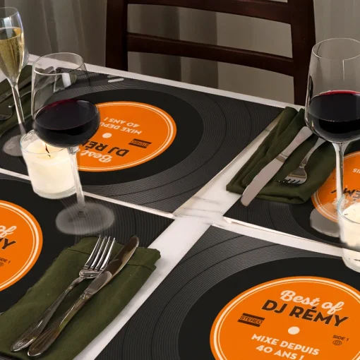 Set de table personnalisé - Retro Vinyle|Cadeaux.com Hot