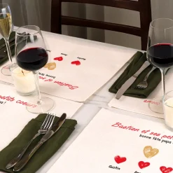 Set de table personnalisé - Papa et ses petits coeurs|Cadeaux.com