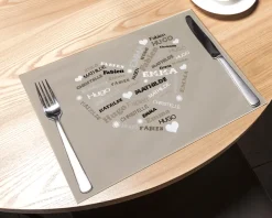 Set de table personnalisable - Coeur Famille|Cadeaux.com Hot