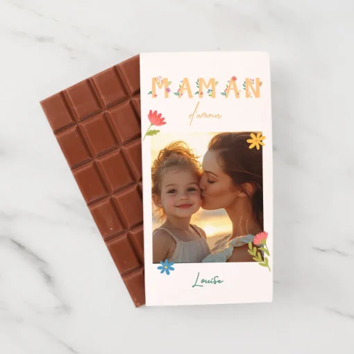 Tablette de chocolat personnalisée - Amour Fleuri|Cadeaux.com Outlet