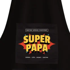Tablier noir personnalisé - Héros de BD|Cadeaux.com Best