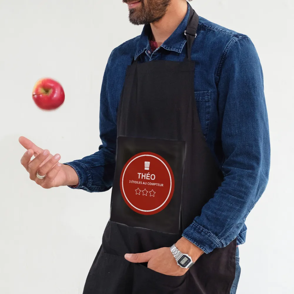 Tablier noir personnalisé - Chef étoilé|Cadeaux.com Outlet