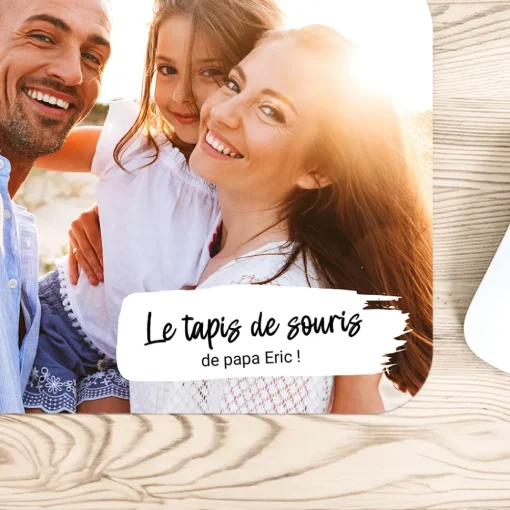 Tapis de souris personnalisé - Photo et texte|Cadeaux.com New