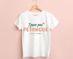 Tee shirt personnalisé femme - J'peux pas j'ai pétanque|Cadeaux.com