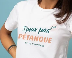 Tee shirt personnalisé femme - J'peux pas j'ai pétanque|Cadeaux.com