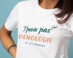 Tee shirt personnalisé femme - J'peux pas j'ai oenologie|Cadeaux.com New