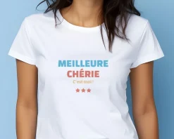 Tee shirt personnalisé femme - Meilleure Chérie|Cadeaux.com