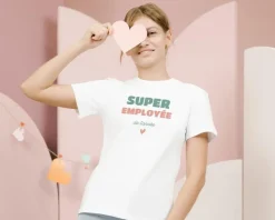 Tee shirt personnalisé femme - Super Employée|Cadeaux.com New