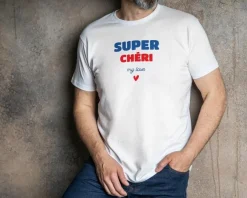 Tee shirt personnalisé homme - Super Chéri|Cadeaux.com Discount