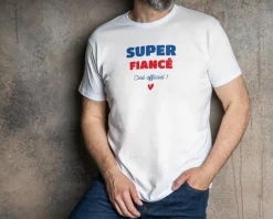 Tee shirt personnalisé homme - Super Fiancé|Cadeaux.com