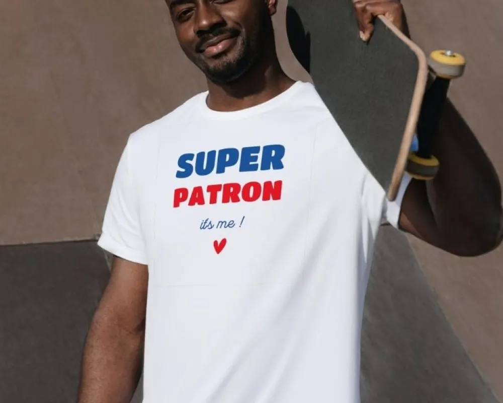 Tee shirt personnalisé homme - Super Patron|Cadeaux.com Hot