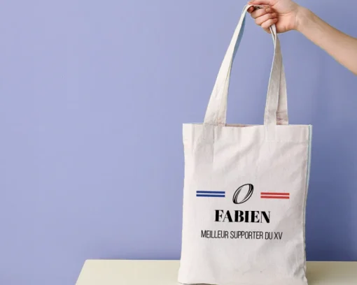 Tote bag personnalisé - Bleu Blanc Rouge Rugby|Cadeaux.com Clearance