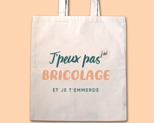 Tote bag personnalisable - J'peux pas j'ai bricolage|Cadeaux.com Outlet