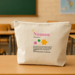 Trousse en coton personnalisée - Définition Nounou|Cadeaux.com