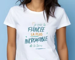 T-Shirt femme personnalisé : Fiancée la plus...|Cadeaux.com Clearance