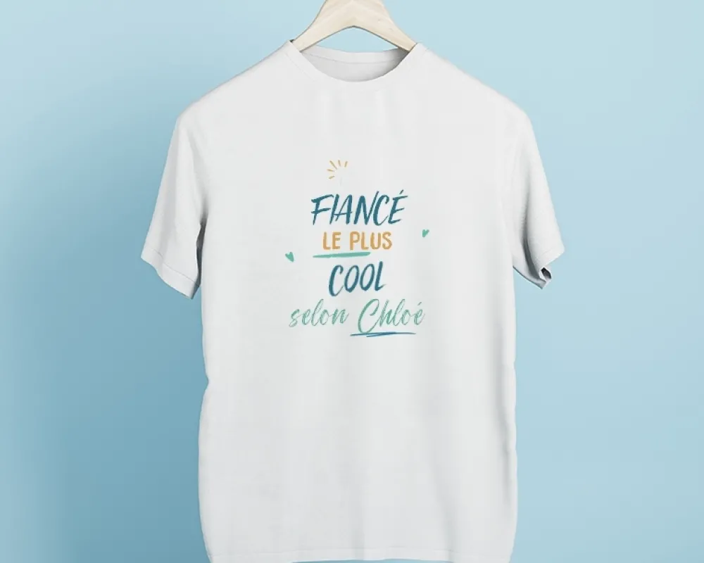 T-Shirt homme personnalisé : Fiancé le plus...|Cadeaux.com Sale