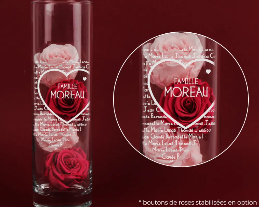 Vase personnalisé cylindrique - Famille|Cadeaux.com Discount