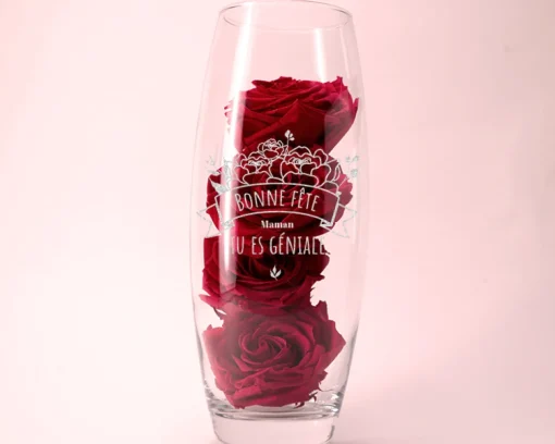 Vase personnalisé ovale - Maman Fleurie|Cadeaux.com New