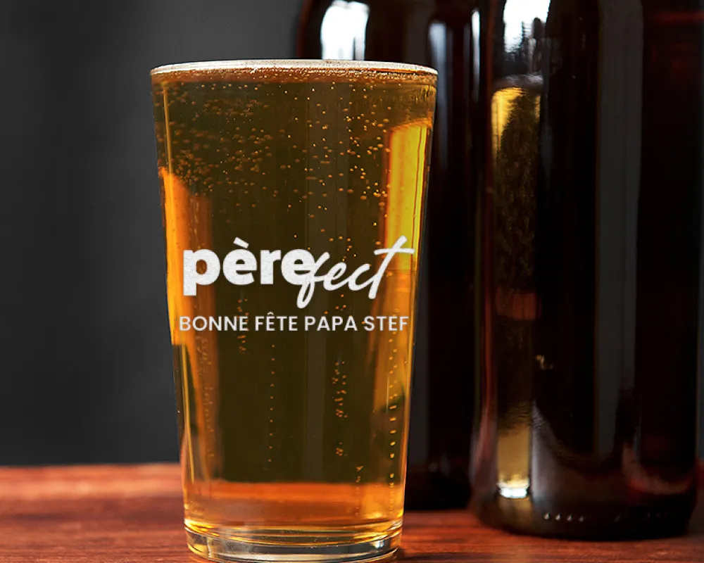 Verre à bière personnalisé pinte - Père-fect|Cadeaux.com Outlet